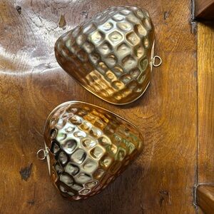 Set of 2 copper tone aluminum strawberry shaped jelly molds 4 cup capacity